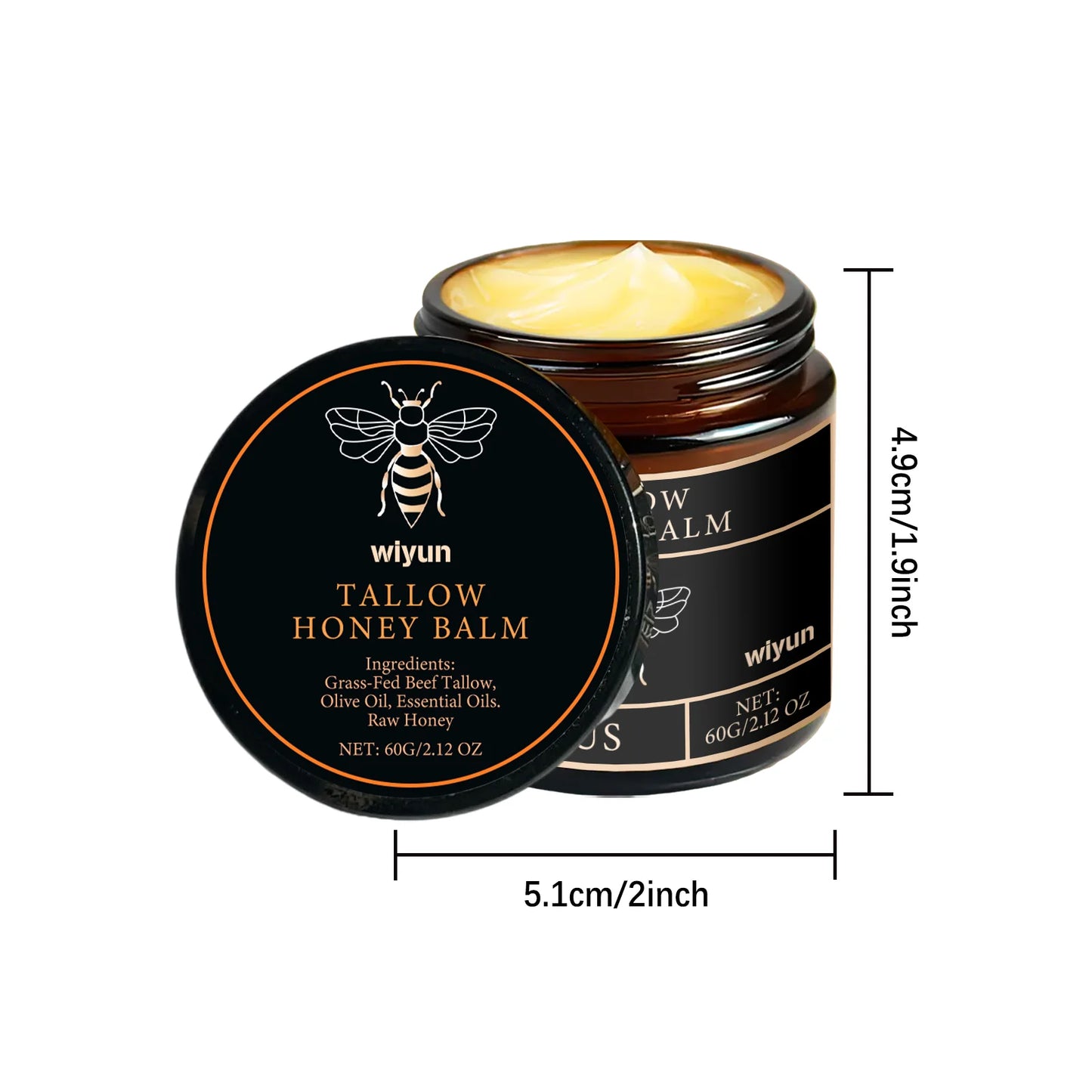 Beef Tallow Honey Cream – Brightening & Firming Moisturizing Body Lotion