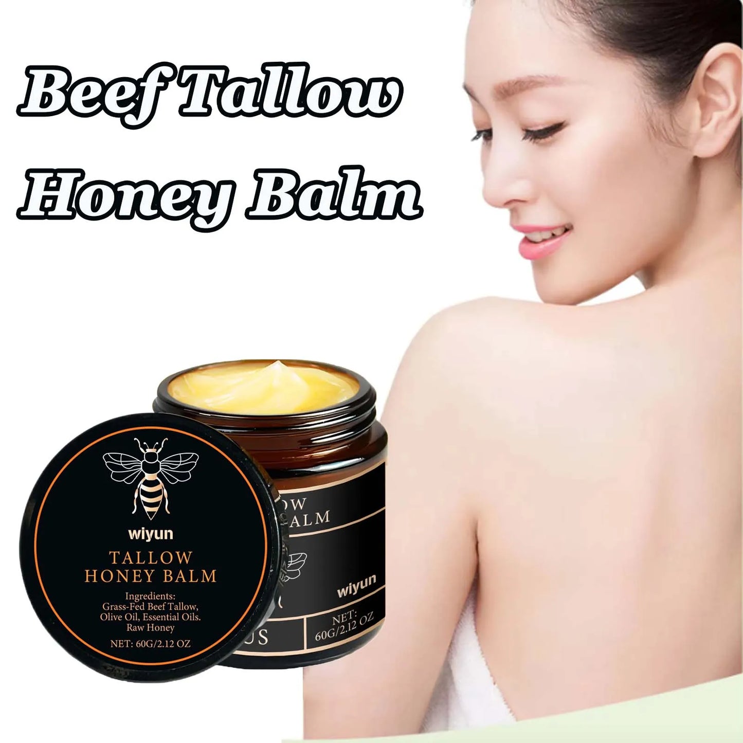 Beef Tallow Honey Cream – Brightening & Firming Moisturizing Body Lotion